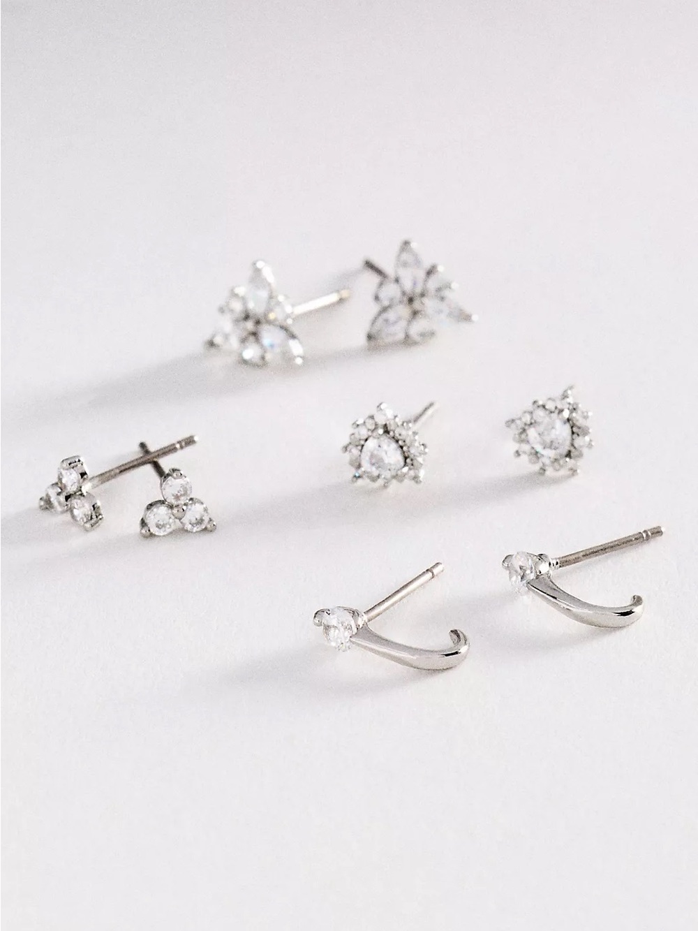 Anthropologie Dainty Post Earrings Stud Set Coquette Bridal Minimalist Ear Stack